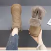Botas de nieve cálidas para mujer, forradas de felpa, engrosadas, con suela suave, cómodas botas de algodón, 2025 venta al por mayor transfronteriza nuevas botas cortas de algodón para nieve