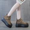 Botas Nuevas de Estilo Otoño e Invierno 2026 para Mujer Birkenstock de Piel Gamuza Pulida, Botas Versátiles de Suela Gruesa para Mujer, Ajuste Delgado con Hebilla y Velcro