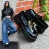 Zapatos de Mujer de Punta Redonda con Suela Gruesa 2026 Nuevos Zapatos de Cuero Estilo Universitario Negros Mocasines Británicos Versátiles Zapatos para Uniforme Jk
