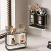 Suporte de facas e porta-hashis de parede sem furos para uso doméstico, porta-hashis com escorredor para bancada de cozinha, suporte de armazenamento de utensílios