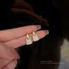 Aretes Geométricos Simples Retro Estilo Ins Gota de Aceite para Mujer Corea del Sur Elegante Diseño Nicho Aretes de Pin de Plata 925