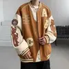 2026 Nueva Moda Retro Chaqueta de Longitud Media Edición Estudiante Primavera/Otoño Abrigo de Béisbol Conjunto de Estilo Casual Urbano