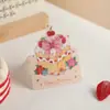 Tarjeta de Felicitación de Cumpleaños para Pastel de Crema Estilo Ins Tarjeta Pequeña de Pintura al Óleo Estéreo Decoración de Caja de Regalo con Flores Tarjeta de Bendición