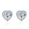 Pendiente Anillo de Corazón de Zirconia de Lujo Chapado en Platino Forma de Corazón Amor Corazón Forma de Corazón Pendiente Diamante Rosa Diamante Blanco Venta Caliente Amor Personalizado