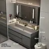 Gabinete de banheiro com cuba de rocha nano estilo luxo, incluindo um armário para pia, gabinete da pia e combinação de armário com espelho