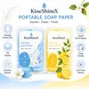 Hojas de Jabón de Papel Kineshinex de Bolsillo en Azul, Amarillo Leche y Limón para Viajes, Picnic y Viajes Diarios, Jabón de Manos Portátil
