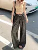 Nuevos Pantalones Casuales de Pierna Ancha Ultrasuaves Estilo Retro para Mujer, Largos hasta el Suelo, Adelgazantes, Rectos, Pantalones Florales Coreanos para Mujer