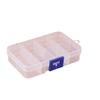 Pastillero rectangular de 8 rejillas con gancho, recubierto de plástico, con cuentas para aparejos de pesca, caja de plástico transparente para guardar joyas.