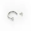 Acero Inoxidable 0.8/1.0 Barra de Herradura Anillo para Nariz en Forma de U de Doble Extremo Diente Interno Circonita U Clavo para Nariz Joyería de Piercing Europea y Americana