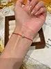 Pulseira de Trevo de Quatro Folhas Azul Marinho Francês Joias Atacado Zircônia Artesanal Trançada Corda Vermelha Pulseira de Amizade de Alta Qualidade