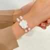 Pulsera de Perlas de Moda Transfronteriza Femenina Diseño Nicho Ins Retro Multicapa Perla Flor Pulsera Pulsera Nicho