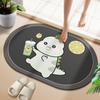 Alfombrilla de baño con diatomeas absorbente para inodoro, antideslizante, de secado rápido, de goma con bonitos dibujos animados