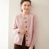 Cárdigan de Punto Grueso de Cachemira con Cuello Redondo para Mujer Estilo Coreano Chaqueta de Manga Larga Top Holgado Adelgazante Versátil Suéter Raglán