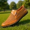 Sandalias de Verano Amazon Transfronterizas Zapatos de Malla Transpirable para Hombre Talla Grande 50 Zapatos de Cuero Cómodos de Suela Blanda para Ponerse Zapatos de Papá