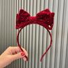 Grampo de cabelo com pompom infantil laço vinho tinto acessório de cabeça outono e inverno Ano Novo faixa de cabeça para menina anel de cabelo acessórios de cabelo para menina atacado