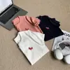 Diseño Elegante Bordado de Poni Algodón de Bambú Camiseta de Manga Corta Moda Femenina Versátil Reductor de Edad Blanco Top de Cuello Redondo Ins
