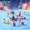 Decorações de Natal Ins Pequenos Enfeites Artesanato em Resina Presente Criativo Papai Noel Boneco de Neve Casa Pequeno Presente