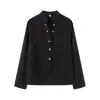 ZA Transfronterizo Europa Comercio Exterior Ropa de Mujer AliExpress Venta Caliente Manga Larga Cuello Redondo Decoración de Botones Chaqueta de Traje de Moda
