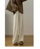 Pantalones Blancos de Chenilla de Pierna Ancha de Cintura Alta para Mujer, Nuevo Estilo Otoño e Invierno 2025, Caída Suave, Forro Polar, Engrosados, Pantalones Rectos Casuales