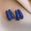 Brincos Europeus e Americanos Transfronteiriços de Zircônia com Duas Camadas em Formato de U, Brincos de Personalidade Retro de Nicho, Brincos de Moda de Luxo Leve de Alta Qualidade para Mulheres