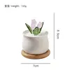 Planta em Vaso Tulipa de Vidro Zibo, Pequeno Buquê Artificial, Flor Eterna de Vidro, Melhorador de Bom Humor para Mesa de Escritório