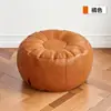 Puf de Cuero Estilo Bohemio Almacenamiento de Ropa Muñecas Taburete de Almacenamiento Impermeable Sin Lavado Caja de Almacenamiento de Cuero de Imitación Aceite y Cera