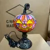 Nuevo producto transfronterizo: Lámpara de mesa ambiental de calabaza de vidriera vintage para Halloween, adorno artesanal de resina para decoración del hogar creativo