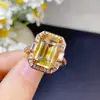 Anillo de Citrino de la Suerte Natural, Piedras Sueltas Completamente Transparentes, Especificaciones 10*14mm Plata de Ley 925