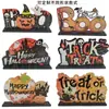 Adornos de Regalo Artesanales de Madera Adornos Creativos de Madera para Halloween Decoración de Mesa para el Hogar Hombre Calabaza Bruja