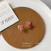 "Nombre de la Rosa" Clip de Flor Sencillo y Compacto para Oreja de Mujer con Pendientes de Disco en Espiral para Mosquitos Dulces Elegantes y de Alta Gama Sin Perforación