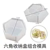 Molde Caixa de Armazenamento de Resina Papoula Formato Redondo Quadrado Hexágono Flor Coração Molde de Silicone Caixa de Armazenamento de Gesso