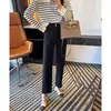 Jeans de Cigarrillo Divididos por Color Claro para Mujer Pantalones de Otoño 2024 Modernos Combinan con Todo Nueva Llegada Pantalones Rectos Recortados