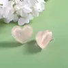 Aretes de Resina con Brillo de Gelatina de Árbol de Corazón Accesorios de Aretes Acrílicos de Color Sólido Fresco con Corazón de Durazno Accesorios Simples con Forma de Corazón Juveniles