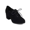 Nuevos zapatos británicos de primavera y otoño para mujer, terciopelo mate con cordones, punta redonda, de una sola capa, zapatos de tacón medio grueso, tallas 32-45, zapatos de comercio exterior