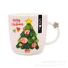 Taza de Cerámica Navideña con Asa de Estrella Personalizada Patrón de Papá Noel Muñeco de Nieve Hombre de Jengibre Casual Bar Cafetería