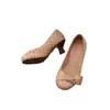 Zapatos de Tacón Alto de Lunares con Lazo Estilo Francés Inspirados en Chanel para Mujer, Tacón Grueso, Nuevo Modelo Primavera 2026, Elegantes Zapatos de Salón de Punta Redonda de Boca Baja