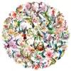 50 Piezas de Pegatinas Transparentes de Colibrí Acuarela para Decorar Fundas de Teléfono, Maletas, iPad, Pegatinas Impermeables Transfronterizas