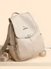 2026 Nova Mochila Feminina de Couro Texturizado de Grande Capacidade para Mulheres Bolsa Multifuncional de Couro Macio para Mulheres de Meia-idade Bolsa para Mãe