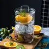 Almacenamiento sellado alimentos hogar cocina moderno minimalista borosilicato multicapa multifuncional transparente vidrio frasco de almacenamiento