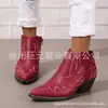 Juyuan 2026 Otoño e Invierno Nuevas en Stock Comercio Exterior Talla Grande Botas de Mujer Bordadas Wish Botas de Cuero para Mujer Europeas y Americanas de Amazon