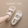 Sandálias Esportivas Femininas 2025 Novos Sapatos de Praia de Verão Mais Fáceis de Combinar Slip-On Velcro Moda Sapatos Femininos