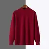 Suéter de punto para hombre transfronterizo, prenda interior de cuello alto medio para otoño e invierno, jersey de moda, estilo coreano, suéter versátil de corte holgado para hombre