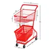 Carrinho de Compras Dupla Camada para Supermercado, Carrinho para Shoppings, Lojas de Conveniência, Ktv, Barracas de Rua, Carrinho de Compras Popular Online de Pegar Bonecos Atacado