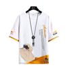 Camiseta Masculina Tendência Nacional Manga Curta Verão Marca Tendência Solta Tendência ins Camiseta Meia-manga Roupas de Verão Masculinas