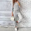 2025 Amazon Nueva Sudadera de Terciopelo Moda Simple y Elegante con Bolsillo Pantalones Rectos Casuales Traje para Mujer