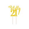 Inserción de tarjeta digital hola joven de 21 años feliz cumpleaños inserción de tarjeta de pastel de cumpleaños de 60 años plug-in de decoración de pastel de cumpleaños