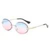 A18904 gafas de sol ovaladas retro con corte de diamante para mujer Gafas con textura de cristal gafas sin montura venta al por mayor