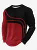 Camisetas de Manga Larga para Hombre con Bloques de Color Otoño e Invierno Europeas y Americanas, Cuello Redondo, Tops Casuales Cortavientos, Camisetas Deportivas