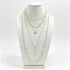 Cadena de Perlas Oceánicas de Venta Caliente Transfronteriza Europea y Americana Cadena para Clavícula de Mujer Colgante de Estrella de Mar y Concha Collar Multicapa Apilable Venta al por Mayor