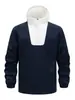 Chamarra abrigo pullover versátil de moda con retazos para hombre, deportiva, para exteriores, casual, corte holgado, comercio exterior